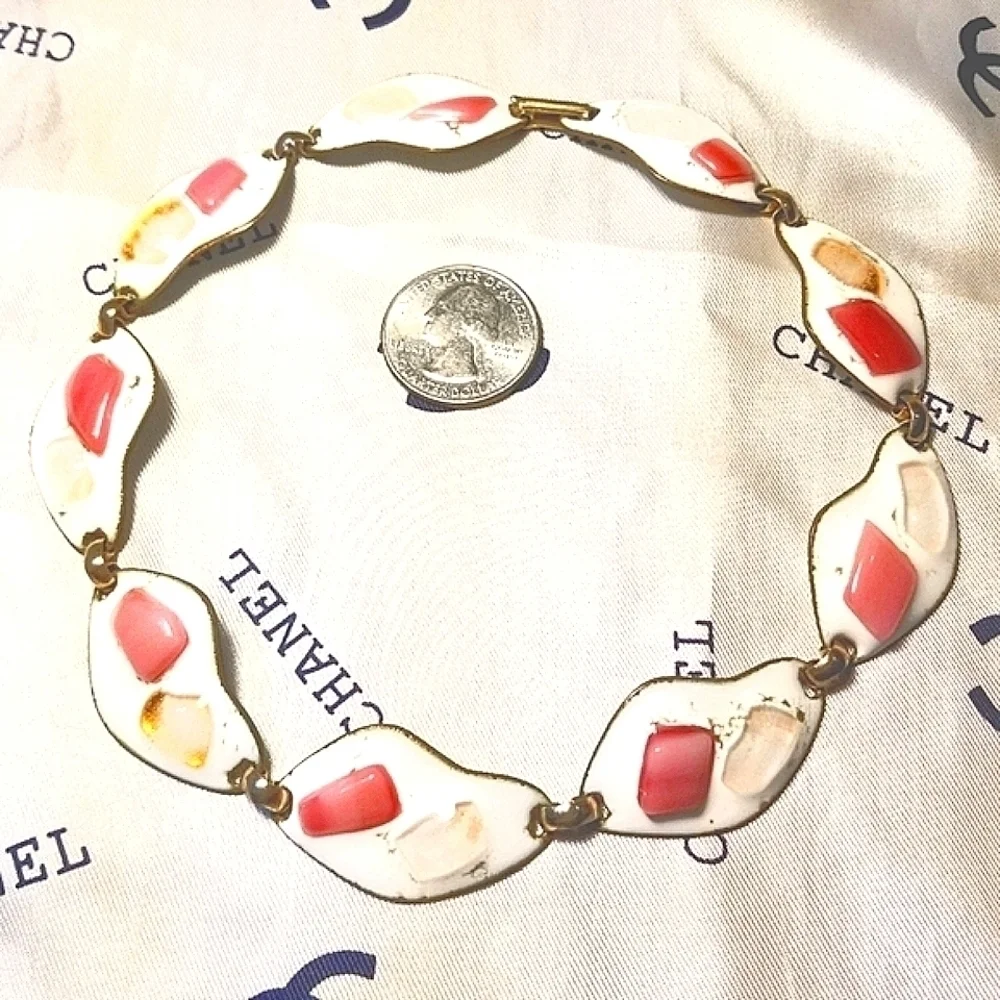 DESIGNER K Denning Fused Enamel Glass Necklace